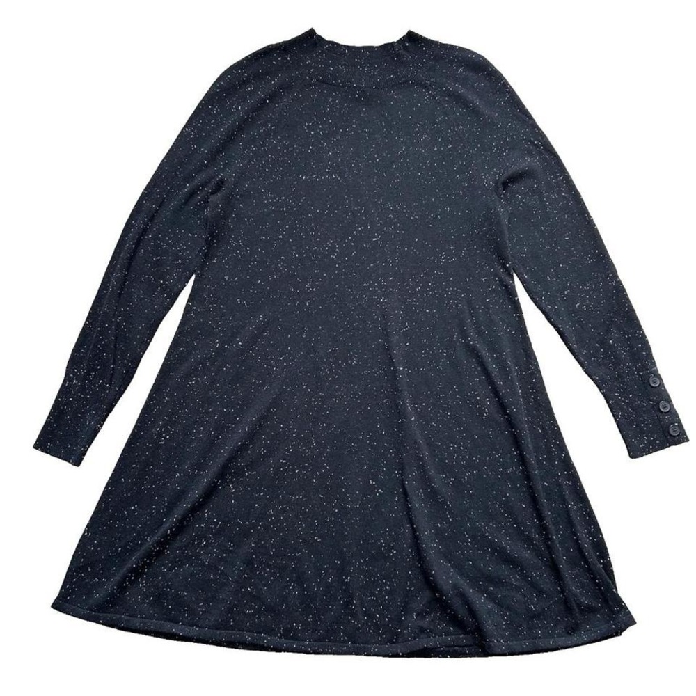LOFT Womens Black Speckled Knit Sweater dress Sz Small